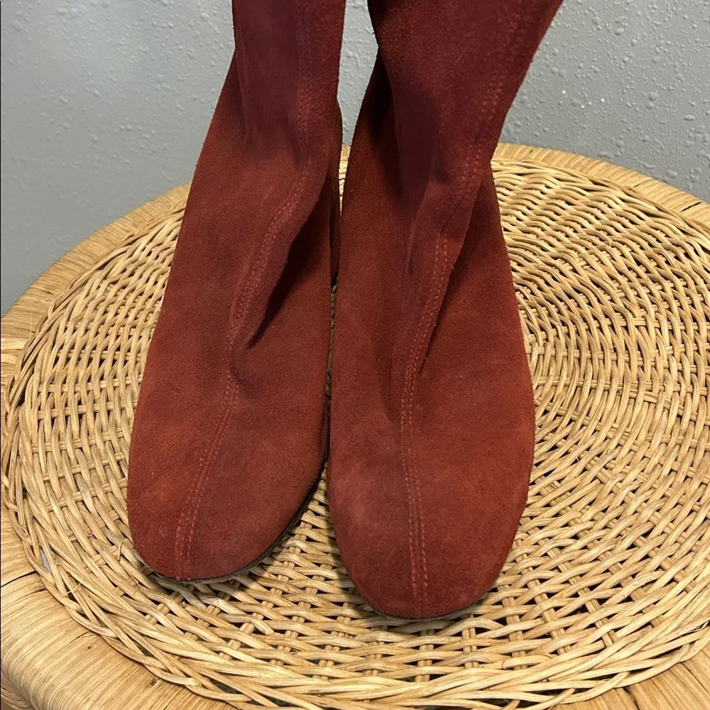 Free People Cecile Ankle Boot Terracotta Red‎ Suede
